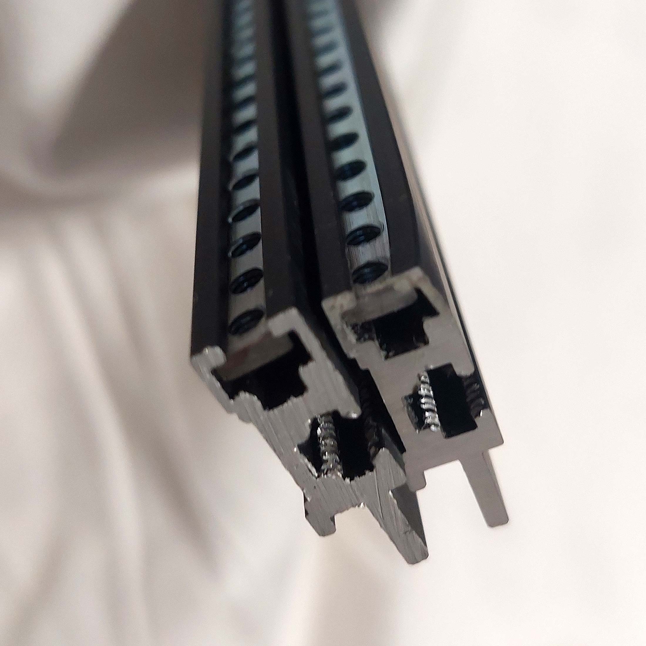 BlackEurorack Rails with Threaded Strips