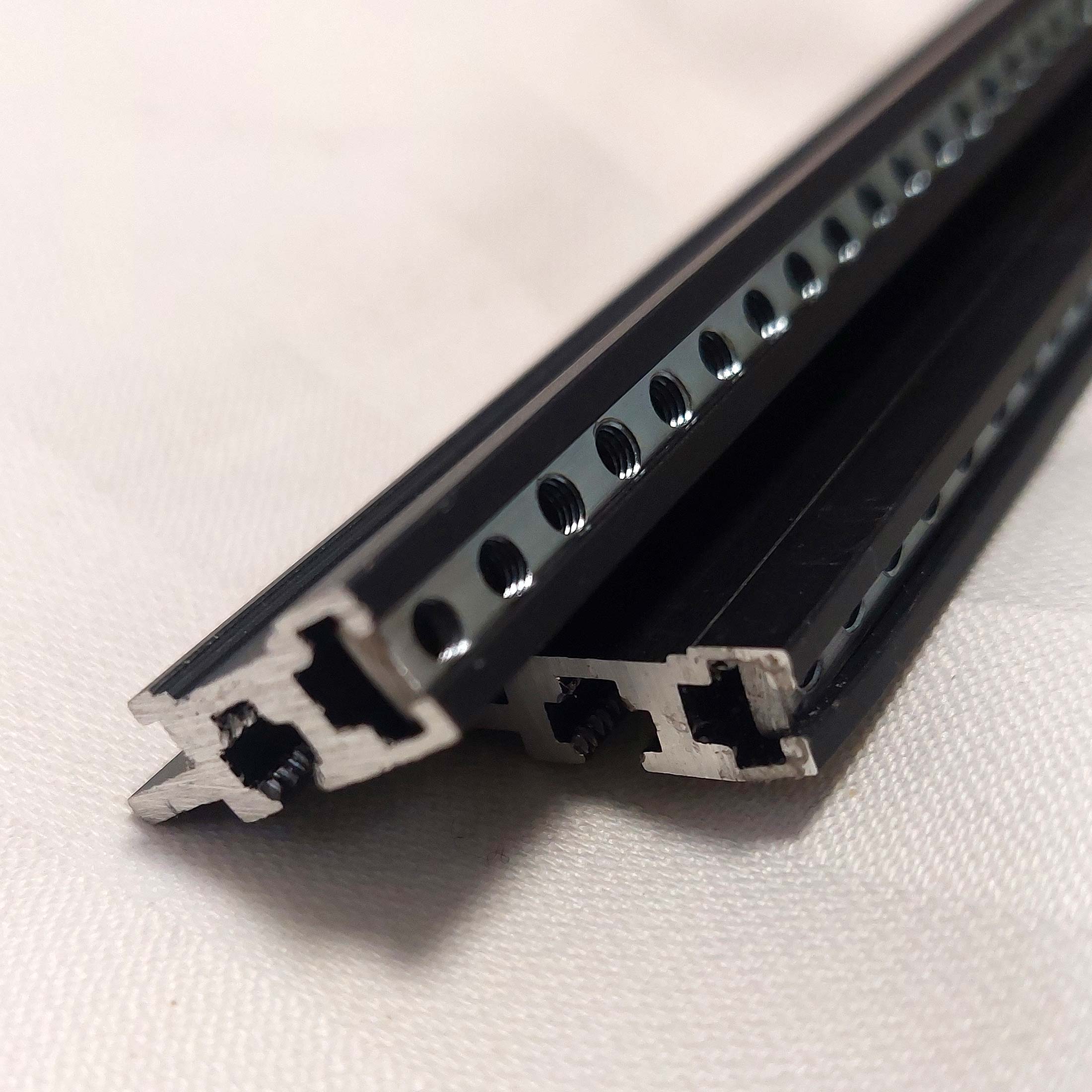 Eurorack Rails with Threaded Strips